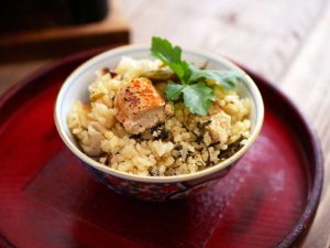 炙り明太と高菜の釜飯